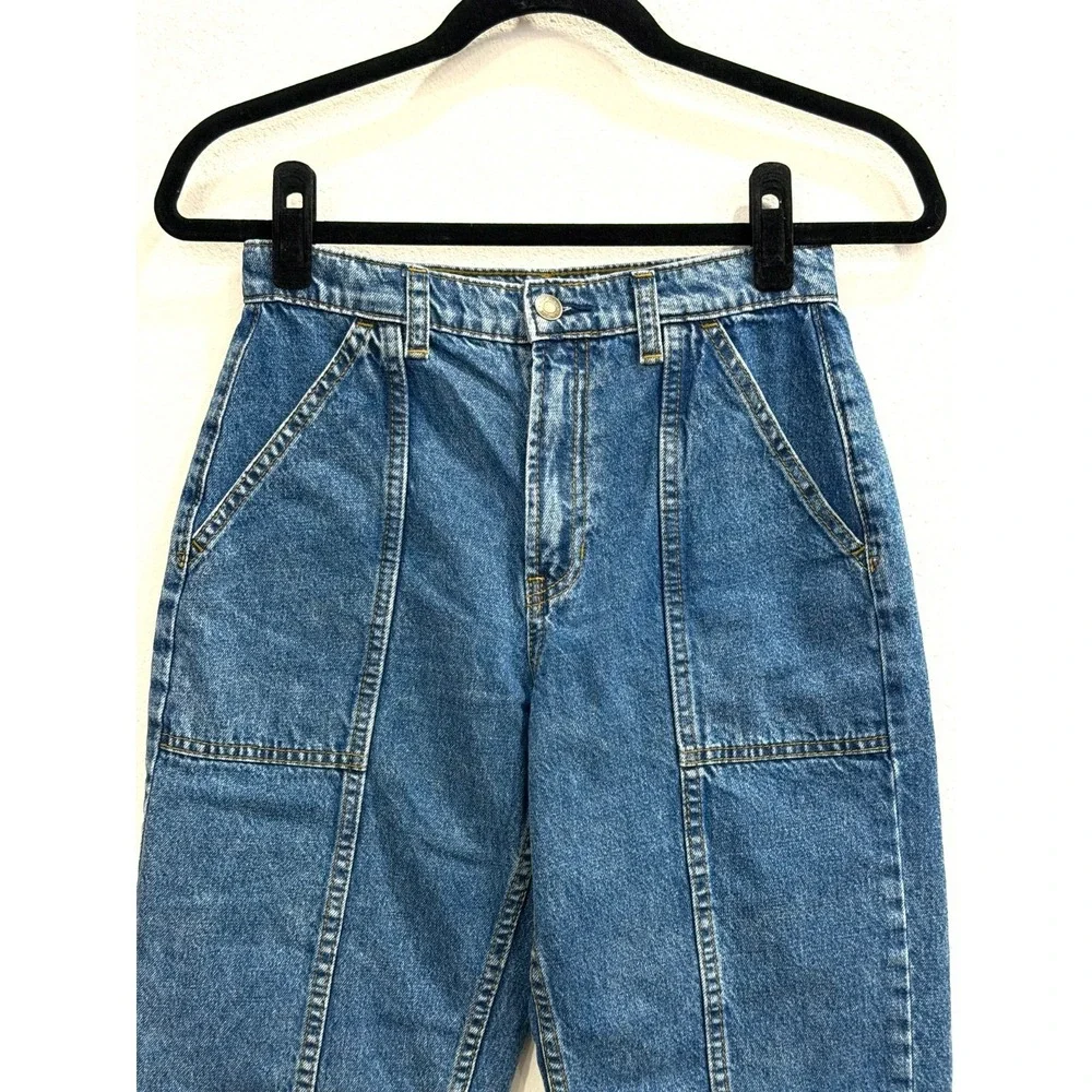 GAP Kids Barrel Jeans Girls Size 14 High Waist Tapered Leg Utility Streetwear